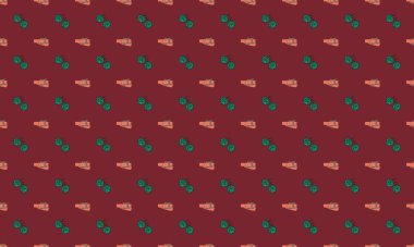 Farklı aksesuarlara sahip renkli arkaplan