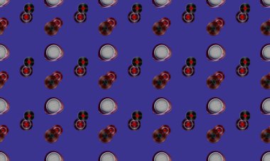 Farklı aksesuarlara sahip renkli arkaplan