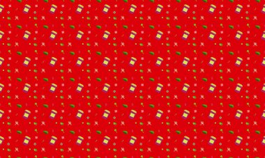 Farklı aksesuarlara sahip renkli arkaplan