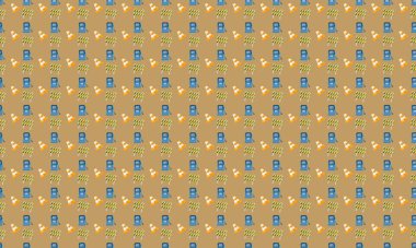 Farklı aksesuarlara sahip renkli arkaplan