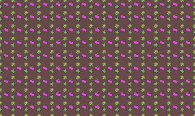 Farklı aksesuarlara sahip renkli arkaplan