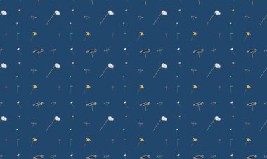 Farklı aksesuarlara sahip renkli arkaplan