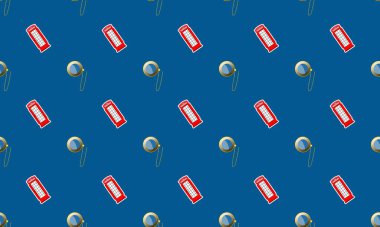 Farklı aksesuarlara sahip renkli arkaplan