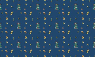 Farklı aksesuarlara sahip renkli arkaplan