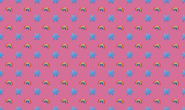 Farklı aksesuarlara sahip renkli arkaplan