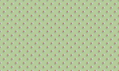 Farklı aksesuarlara sahip renkli arkaplan