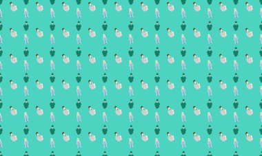 Farklı aksesuarlara sahip renkli arkaplan