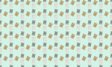 Farklı aksesuarlara sahip renkli arkaplan