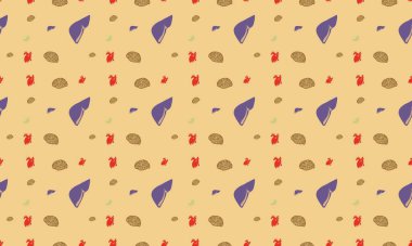 Farklı aksesuarlara sahip renkli arkaplan