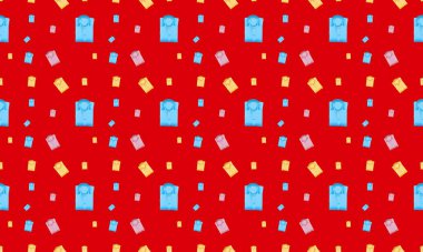 Farklı aksesuarlara sahip renkli arkaplan