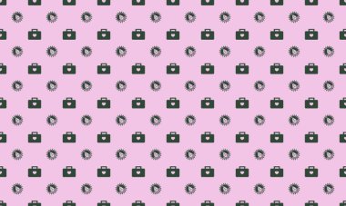 Farklı aksesuarlara sahip renkli arkaplan