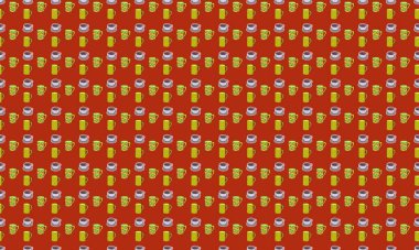 Farklı aksesuarlara sahip renkli arkaplan