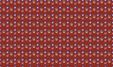 Farklı aksesuarlara sahip renkli arkaplan