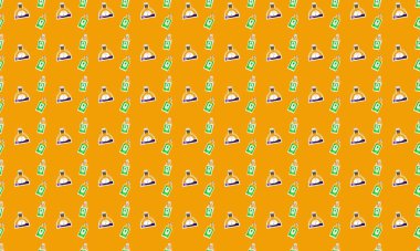 Farklı aksesuarlara sahip renkli arkaplan