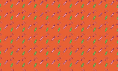 Farklı aksesuarlara sahip renkli arkaplan