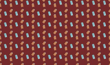 Farklı aksesuarlara sahip renkli arkaplan