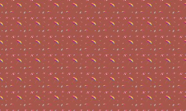 Farklı aksesuarlara sahip renkli arkaplan