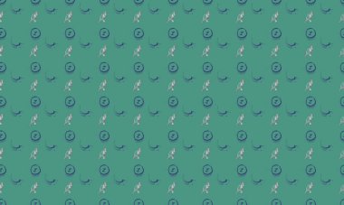 Farklı aksesuarlara sahip renkli arkaplan