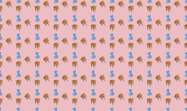 Farklı aksesuarlara sahip renkli arkaplan