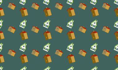 Farklı aksesuarlara sahip renkli arkaplan