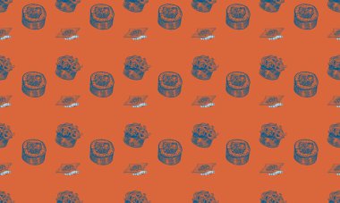 Farklı aksesuarlara sahip renkli arkaplan