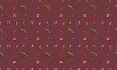 Farklı aksesuarlara sahip renkli arkaplan