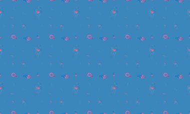 Farklı aksesuarlara sahip renkli arkaplan