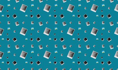 Farklı aksesuarlara sahip renkli arkaplan