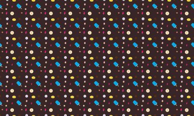 Farklı aksesuarlara sahip renkli arkaplan