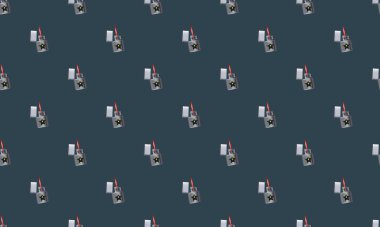 Farklı aksesuarlara sahip renkli arkaplan