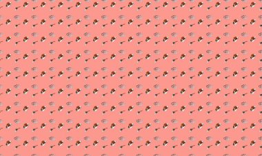 Farklı aksesuarlara sahip renkli arkaplan