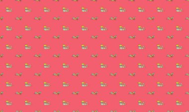 Farklı aksesuarlara sahip renkli arkaplan