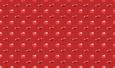 Farklı aksesuarlara sahip renkli arkaplan