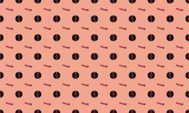 Farklı aksesuarlara sahip renkli arkaplan