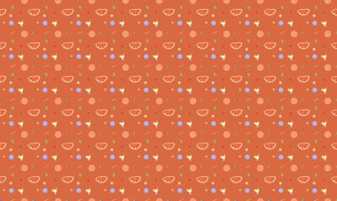 Farklı aksesuarlara sahip renkli arkaplan