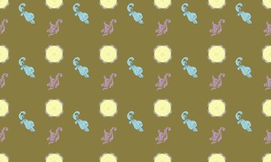 Farklı aksesuarlara sahip renkli arkaplan