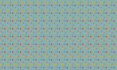 Farklı aksesuarlara sahip renkli arkaplan