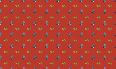 Farklı aksesuarlara sahip renkli arkaplan