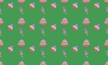 Farklı aksesuarlara sahip renkli arkaplan