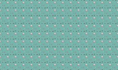 Farklı aksesuarlara sahip renkli arkaplan