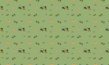 Farklı aksesuarlara sahip renkli arkaplan