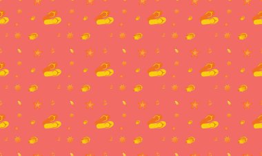 Farklı aksesuarlara sahip renkli arkaplan