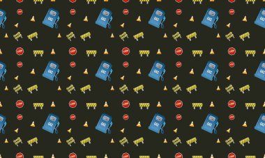 Farklı aksesuarlara sahip renkli arkaplan