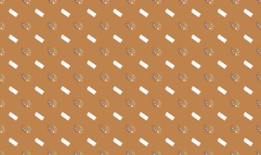 Farklı aksesuarlara sahip renkli arkaplan