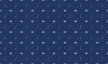 Farklı aksesuarlara sahip renkli arkaplan