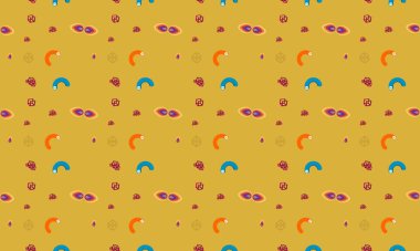 Farklı aksesuarlara sahip renkli arkaplan