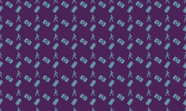 Farklı aksesuarlara sahip renkli arkaplan