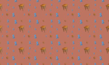 Farklı aksesuarlara sahip renkli arkaplan