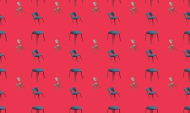 Farklı aksesuarlara sahip renkli arkaplan