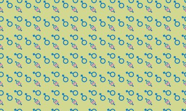 Farklı aksesuarlara sahip renkli arkaplan